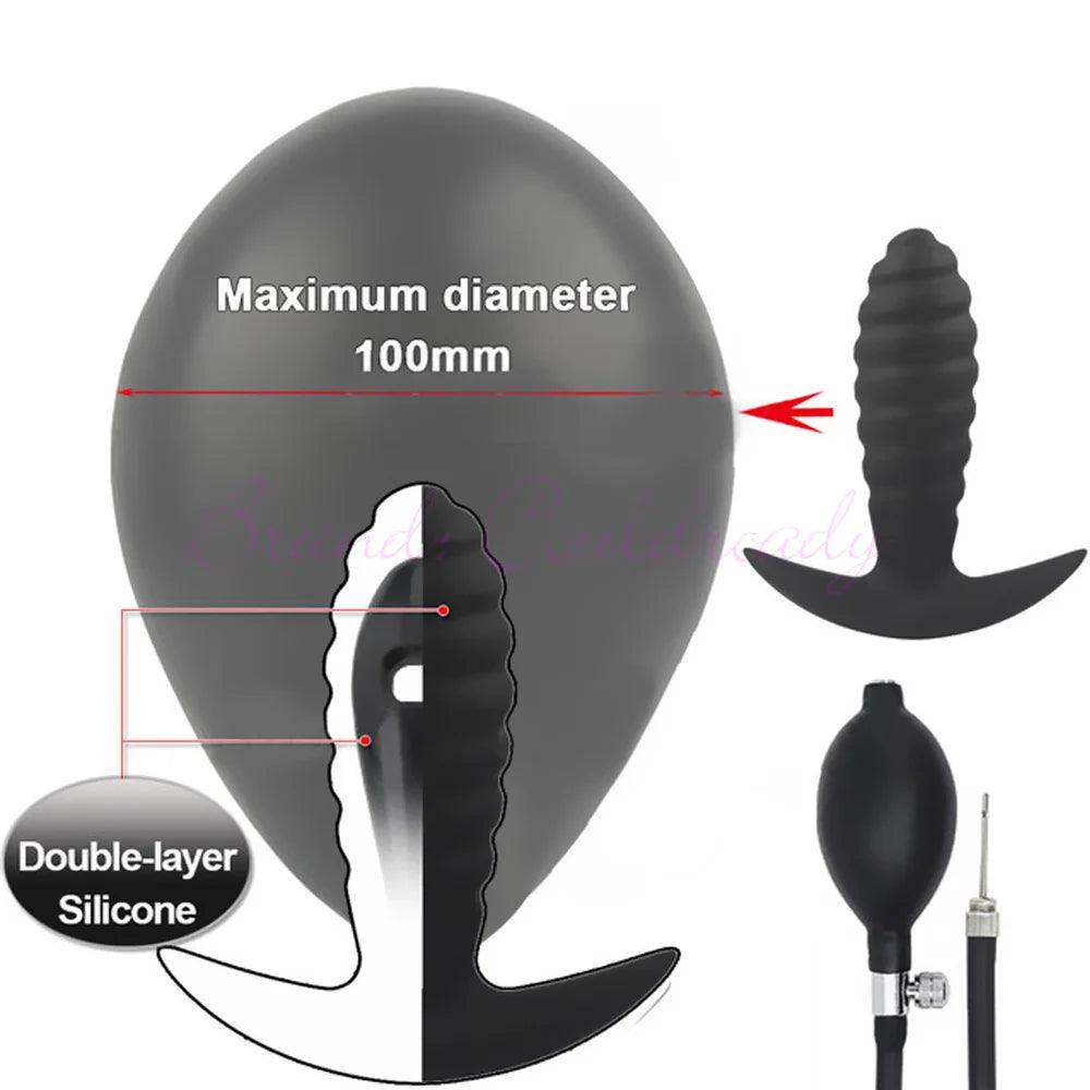 Go Out Silikone oppustet Super Big Anal Plug Dildo