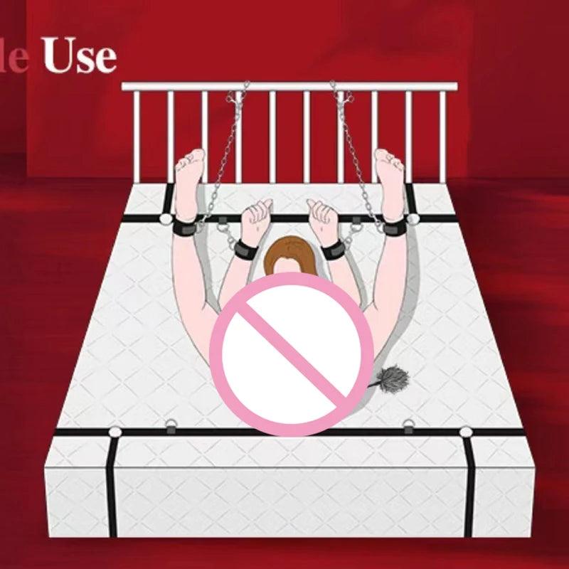 Bed Restraint Set Couple Sex Toys Bondage Handcuff Kit