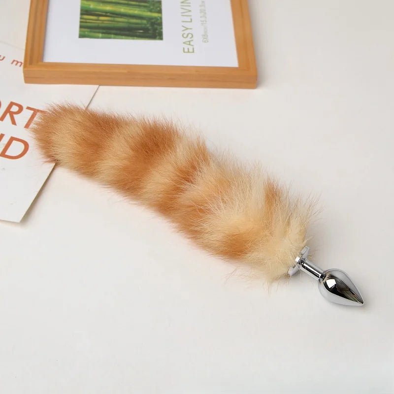 25cm Mini Elegant Metal Plug with Charming Small Tail Toy