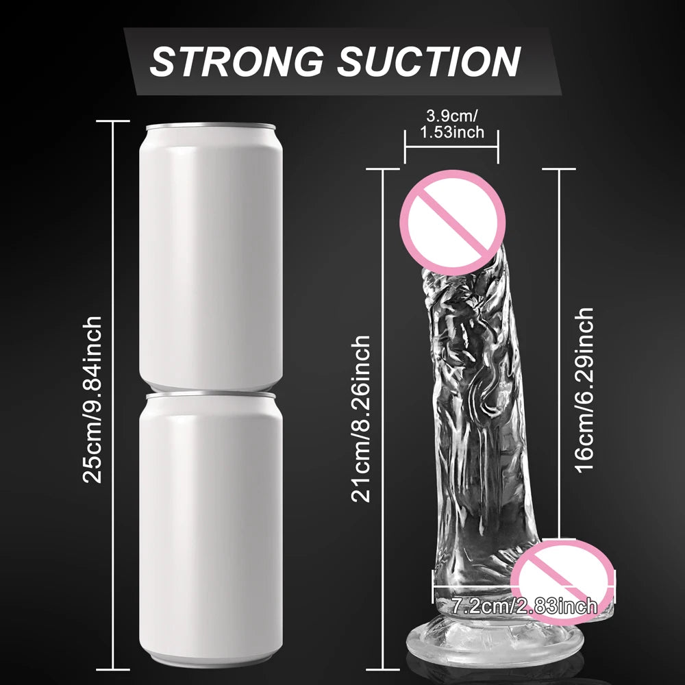 3 Sizes Transparent Soft Jelly Realistic Toys for Pleasure