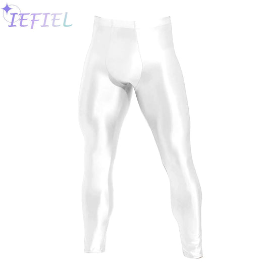 Men Stretchy Stockings Oil Shiny Sexy Fitness Leggings