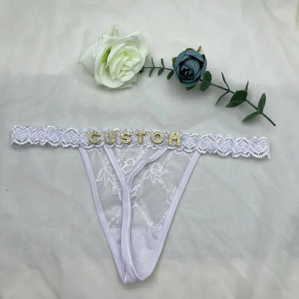 Customized Panties Sexy Lace Underwear Thong Jewelry Women