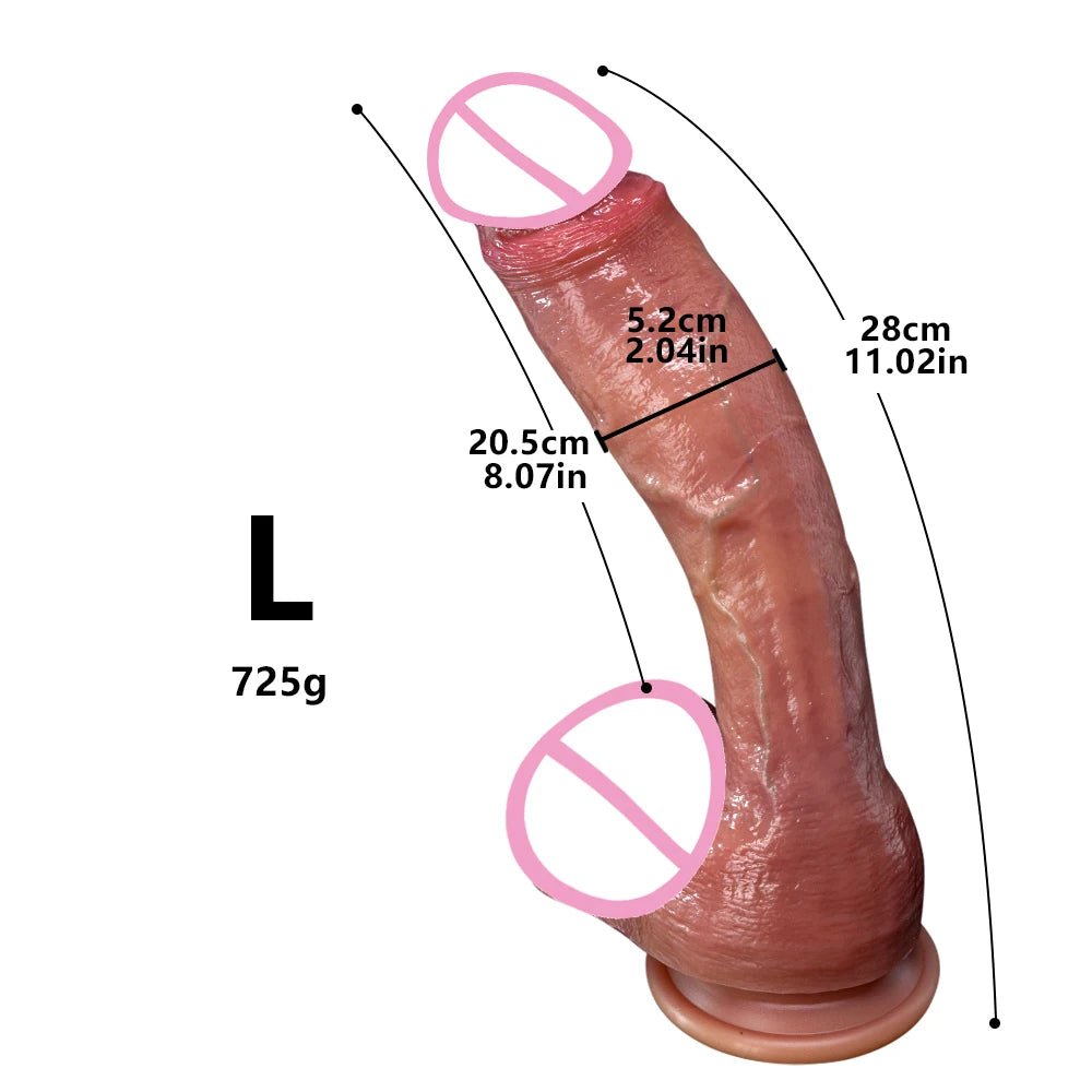 Super Long Skin Medical Silicone Realistic Toy for Pleasure
