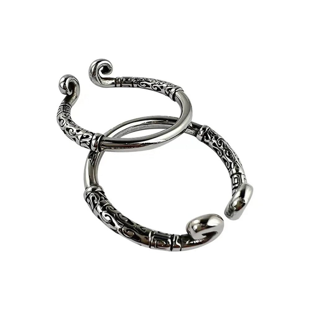 Stainless Steel Head Glans Ring With Joy Ball Beads For Pleasure