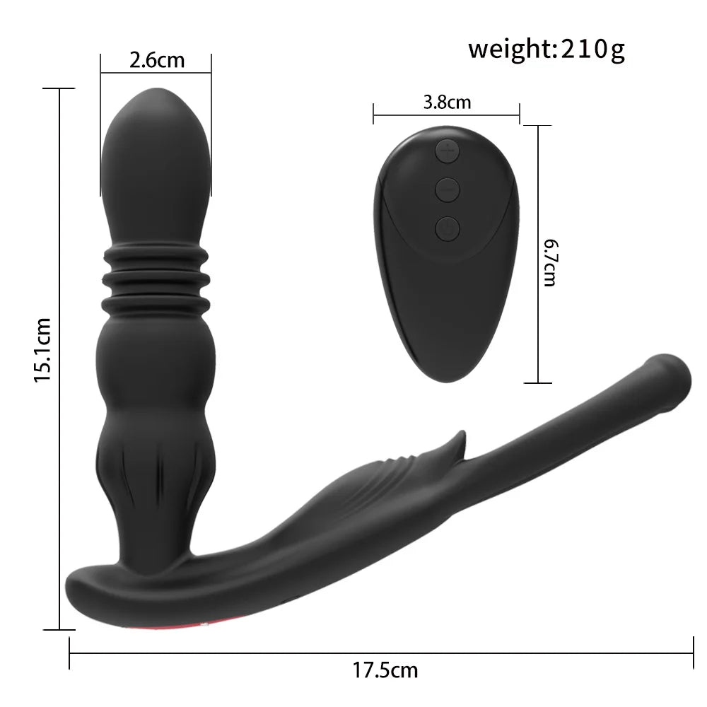 Silicone Vibrator Thrusting Prostate Stimulator for Men