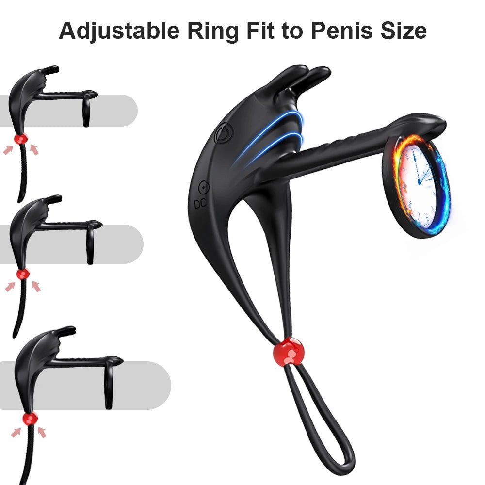 Adjustable Buckle Vibrating Ring for Couples Pleasure Toy