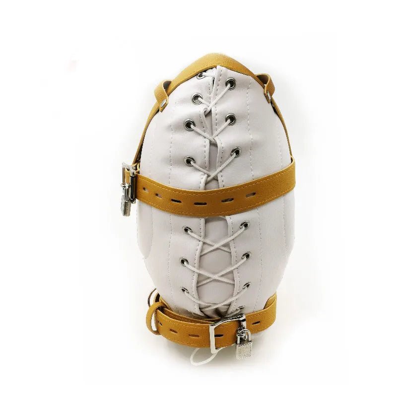 HotX PU Leather Headgear Full Head Bondage Hood Headgear Mouth Open