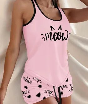 Plus Size Sexy Women Lingerie Set Heart Print Lace Pajamas