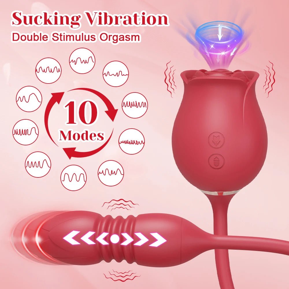 Rose Sucking Thrusting Vibrator for Ultimate Pleasure Device
