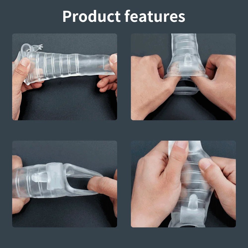 Vibrator For Men Delay Ejaculation Sleeve Extender Toy Device