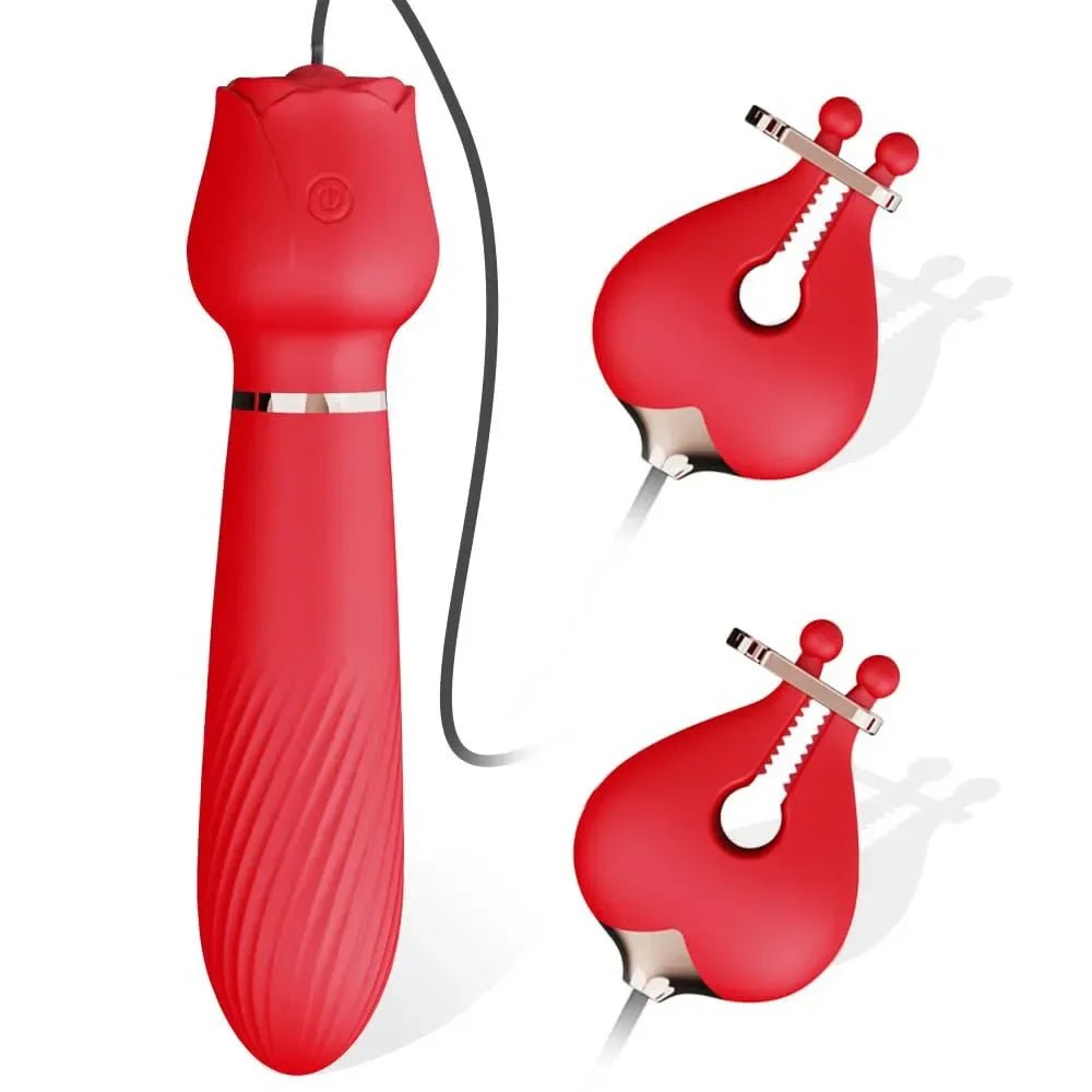 Rose Vibrator 2 In 1 Couples Toy With 10 Vibration Options