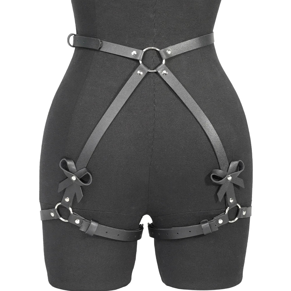 Women Sexy Thigh Garter Belt Leather Lingerie Bdms Bondage