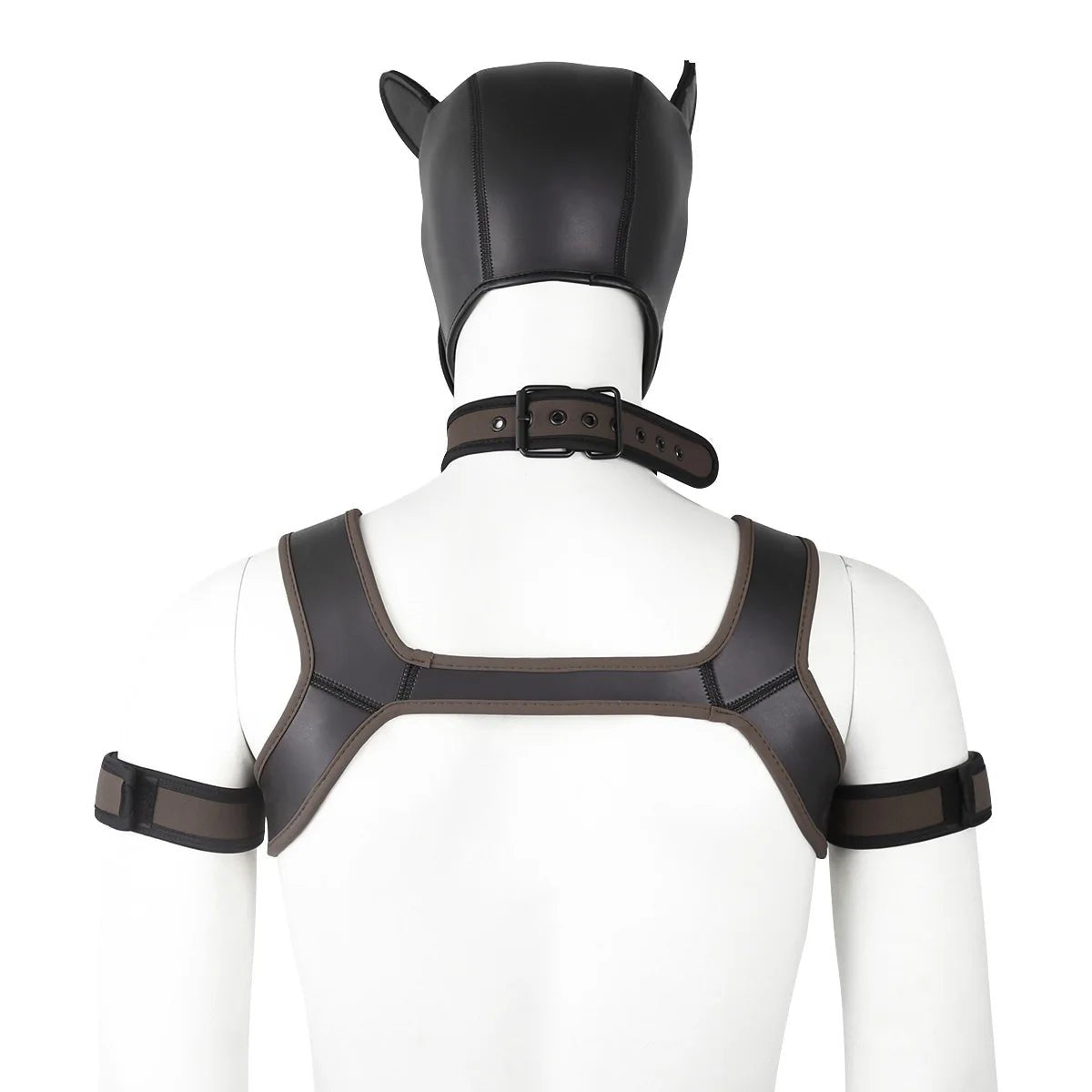 Bdsm Bondage Kit of XL Large Size Puppy Cosplay Neoprene Fetish Hood Mask