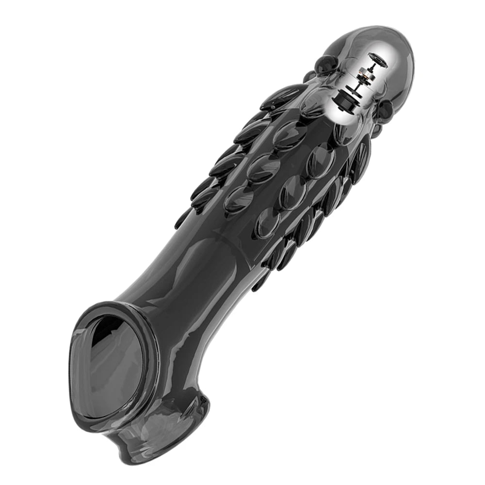 Reusable Condoms Size Extension Sleeve with Vibrator Enhancer