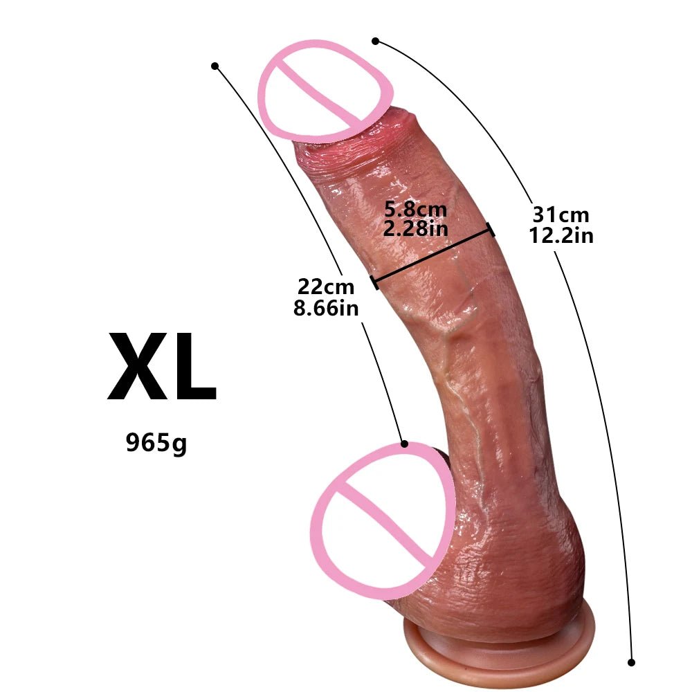 Super Long Skin Medical Silicone Realistic Toy for Pleasure