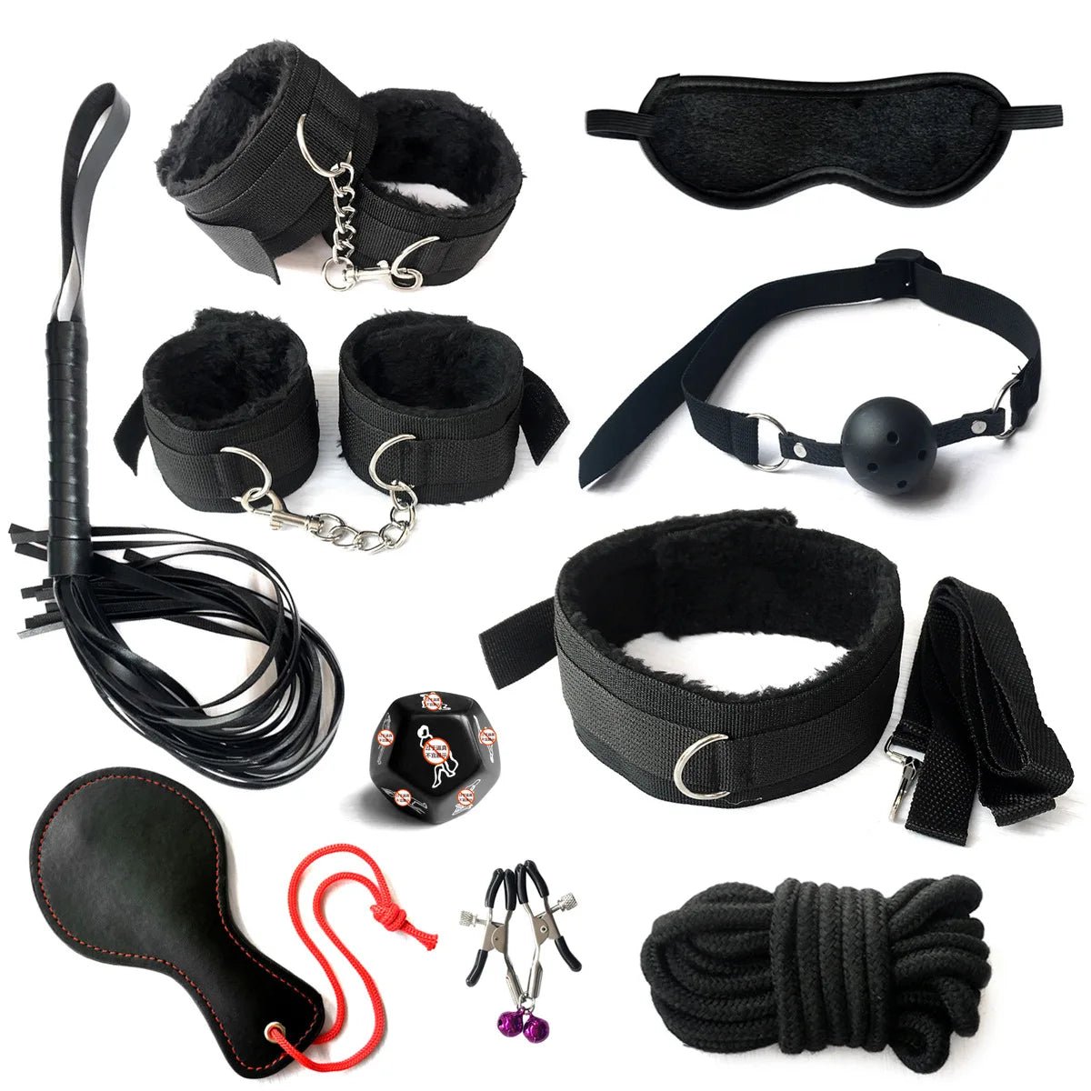 Bdsm Set Kit Toy Handcuffs for Couple Adults Plug Whip Ring Dominance