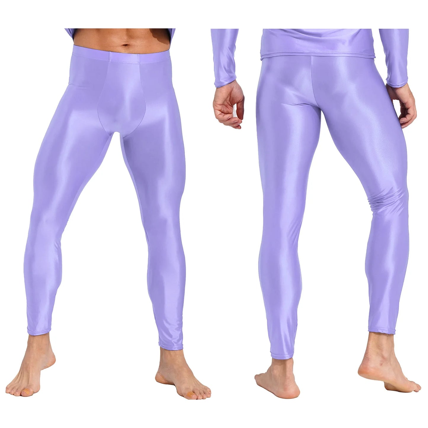 Men Stretchy Stockings Oil Shiny Sexy Fitness Leggings