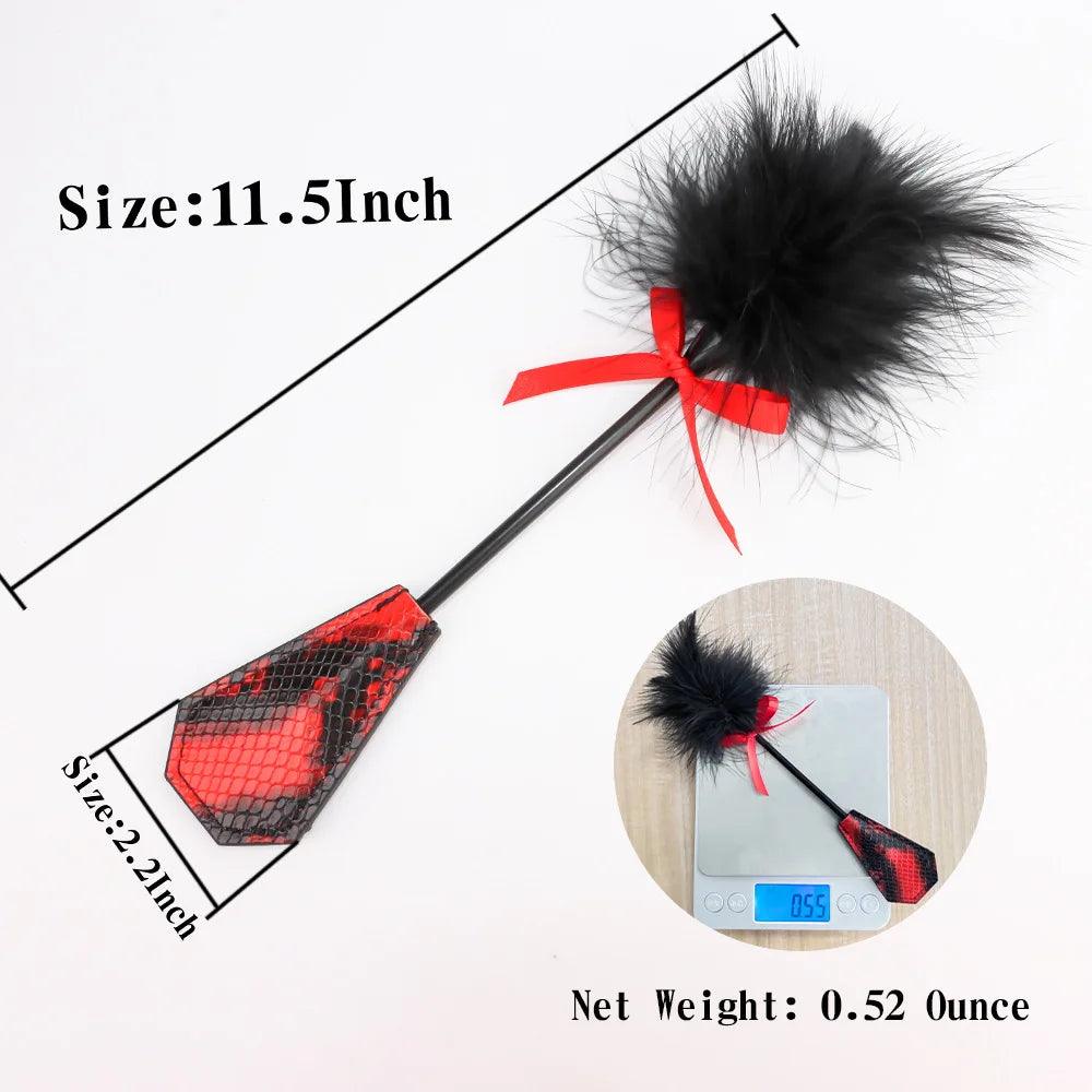 3 Pcs Bondage Set Imitation Snake Skin Spanking Whip Leather