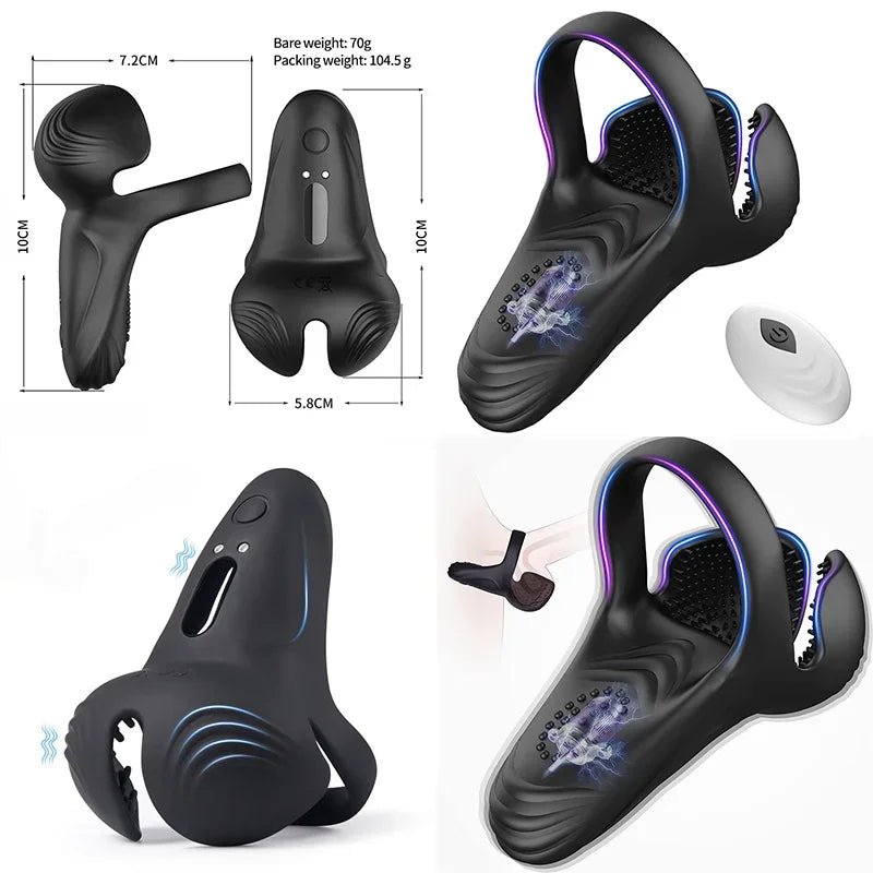 Erotic Machine Vibro Ring Strap On Nozzle Organ tongue Toys