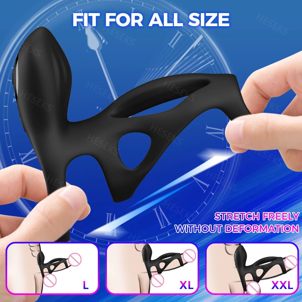 HESEKS Vibrating Ring Sleeve Enhancer for Men Pleasure Boost