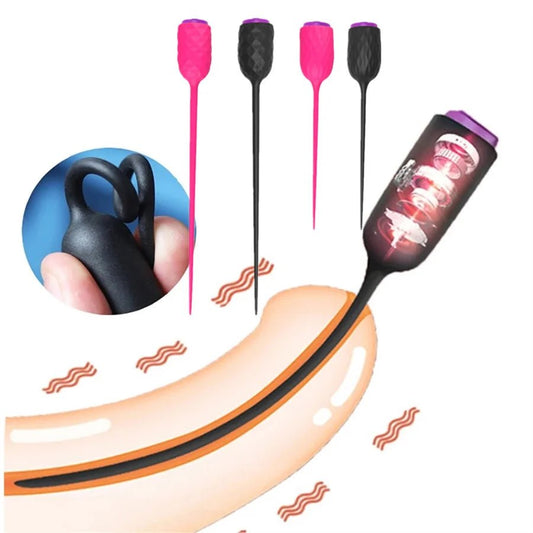 Urethral Sounding Vibrators 10 Speed Silicone Plug Toy Delight