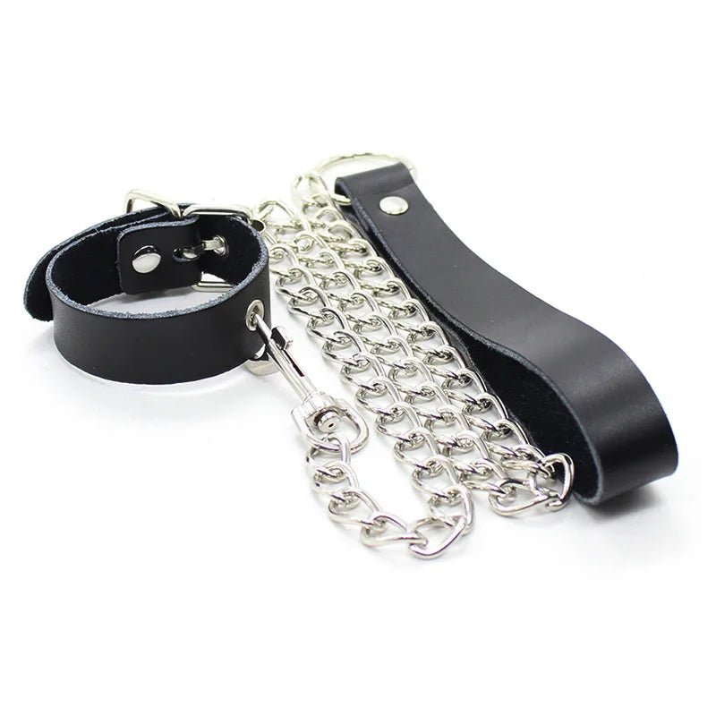 Leather Penis Ring Fetish Bondage Scrotal Cuff BDSM Training