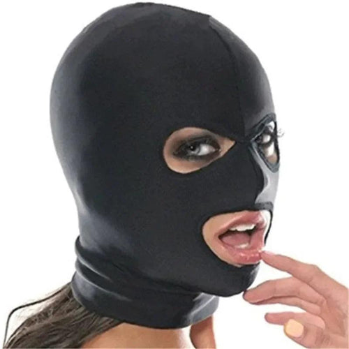 Fetish Mask Hood Sexy Toys Open Mouth Eye Bondage Mask