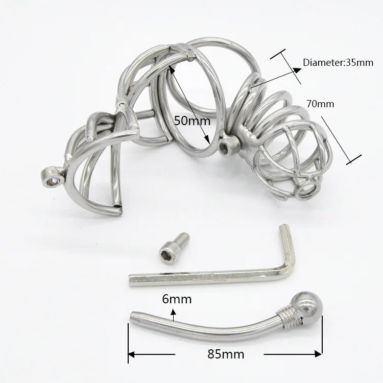 Metal Male Stainless Steel Cage Device Chastity Ring