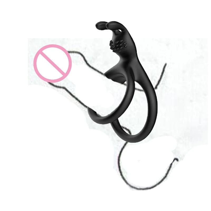 2025 New 2 In 1 Men's Silicone Ring Clitoris Stimulator