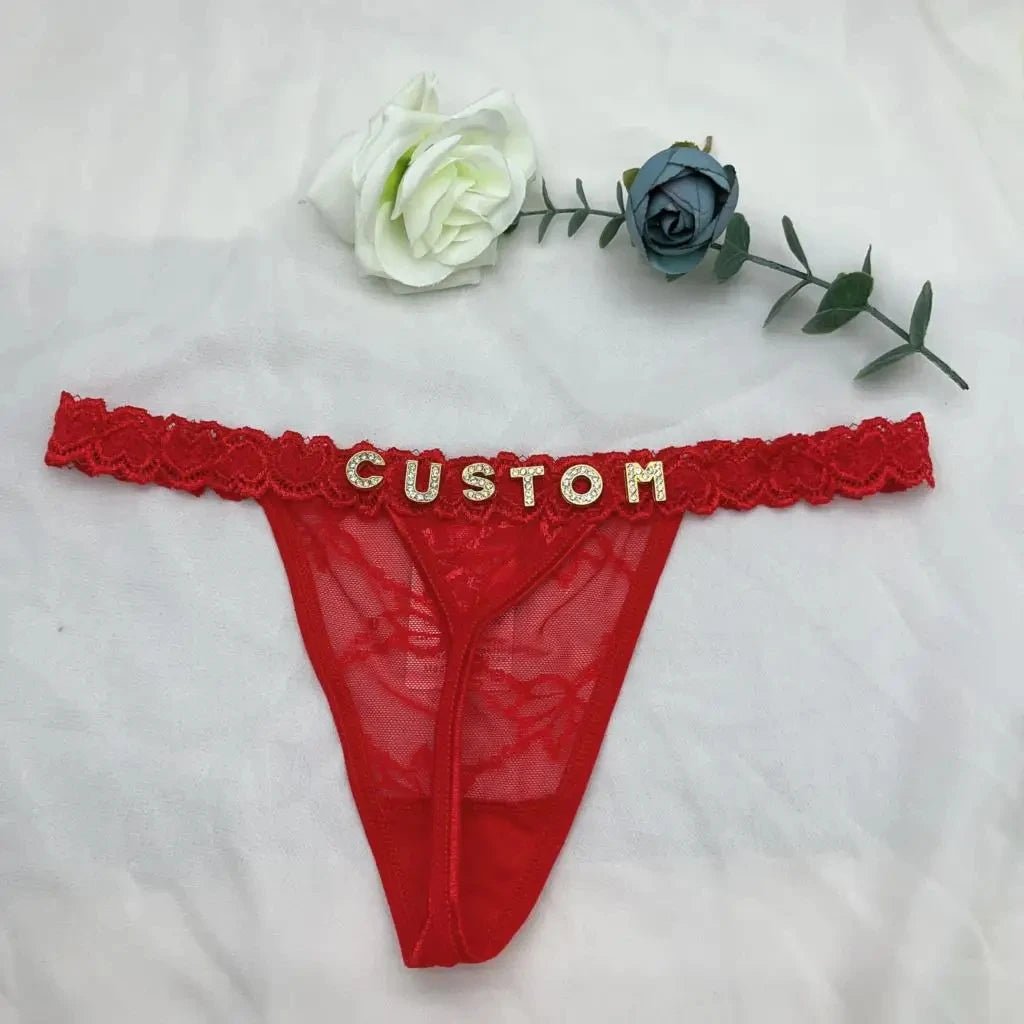 Customized Panties Sexy Lace Underwear Thong Jewelry Women