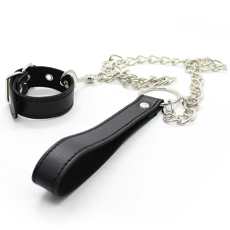 Leather Penis Ring Fetish Bondage Scrotal Cuff BDSM Training