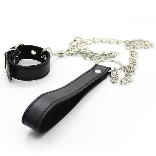 Leather Penis Ring Fetish Bondage Scrotal Cuff BDSM Training