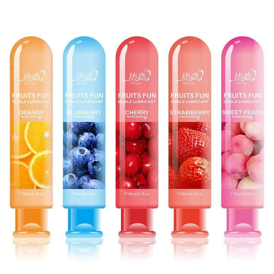 80ML Edible Flavored Lubricant for Passionate Love Enhances Sensual Pleasure Fruity Oral Sex Lube Body Lubricant for Adults