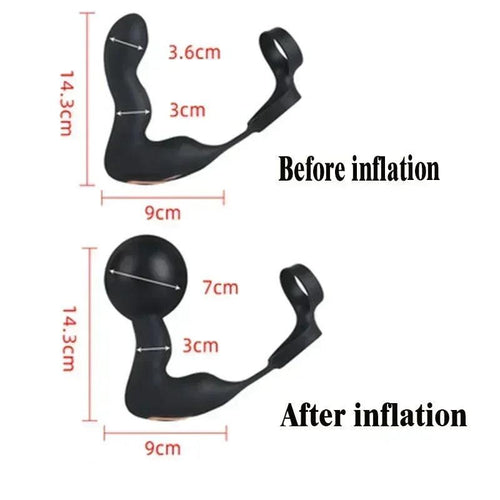 Gode anal gonflable avec télécommande sans fil