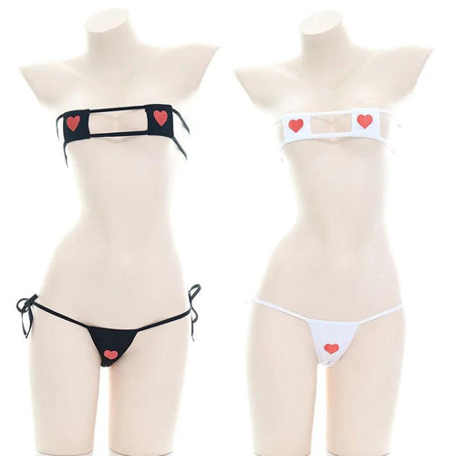 Lingerie sexy bikini cosplay lolita kawaii bandage imprimé coeur anime
