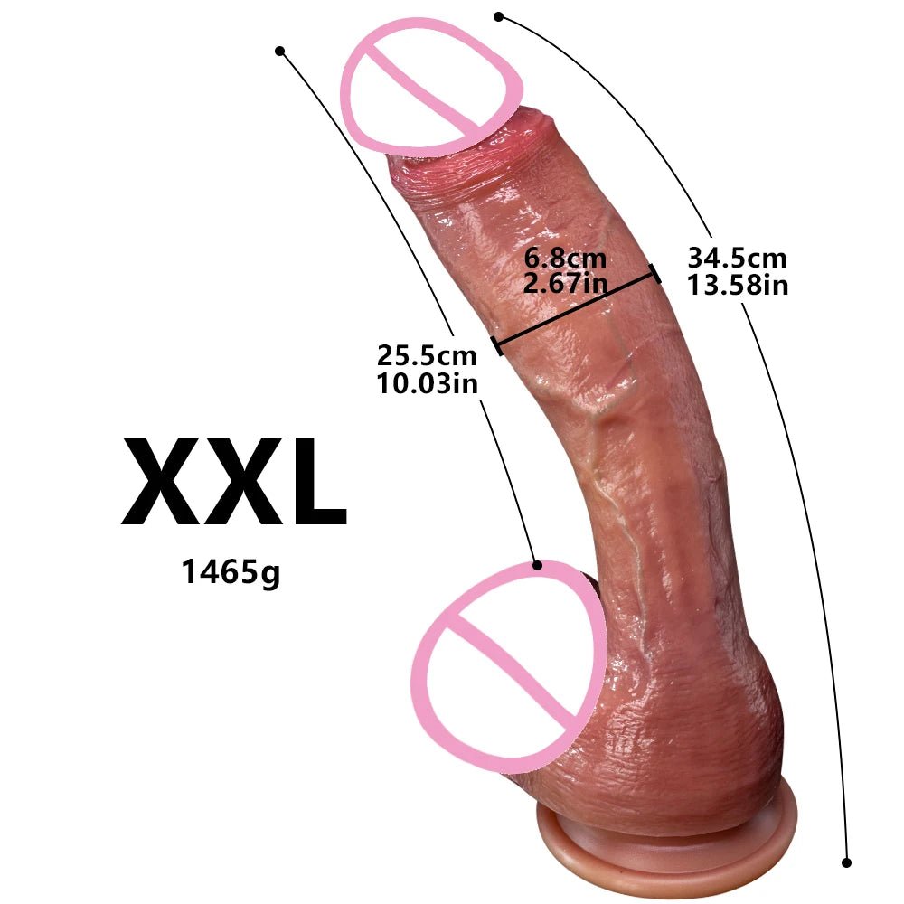 Super Long Skin Medical Silicone Realistic Toy for Pleasure