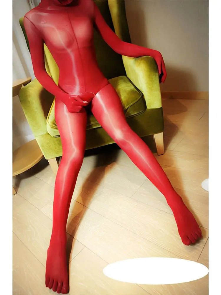 Glossy Shiny Separate Fingers Toes Bodystocking Jumpsuit