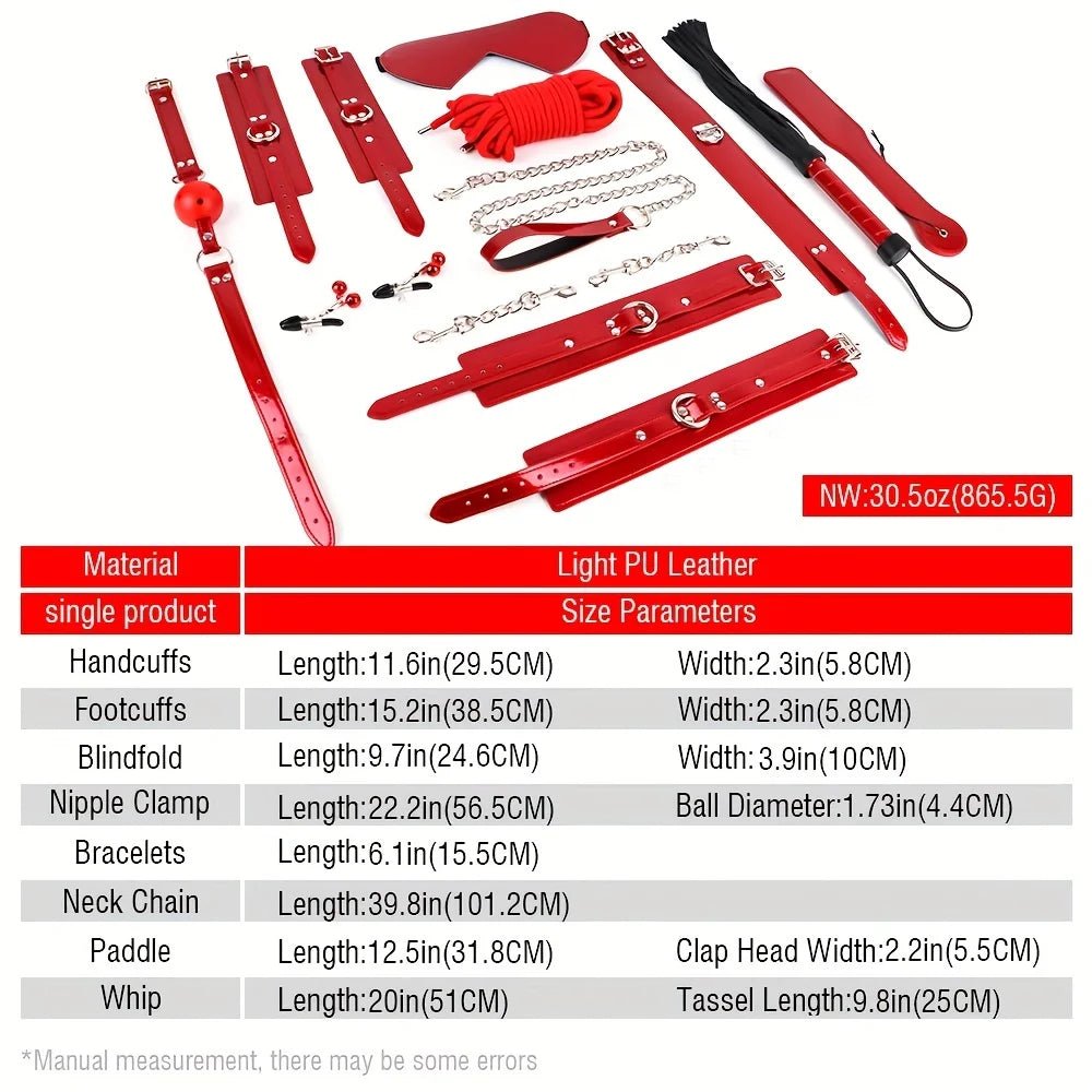 9PCS Flirting Bondage Kit for Couples and Women Pleasure