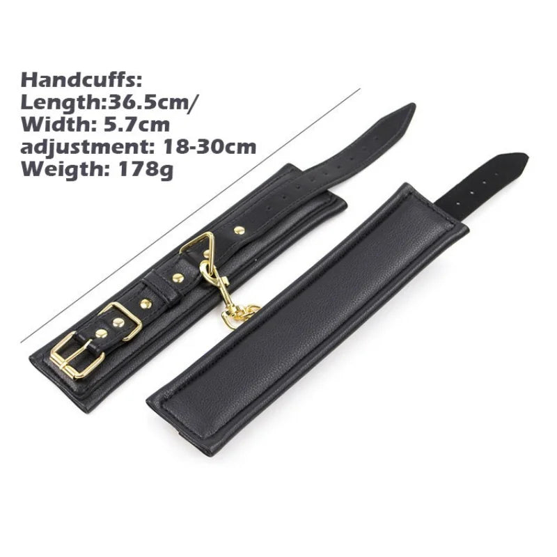 1PCS 5-in-1 Handcuffs Ankle Cuffs Collar Bondage Kit