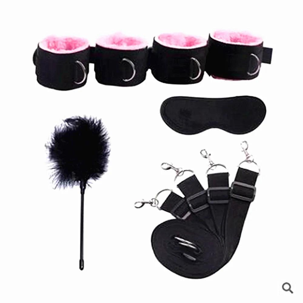 BDSM Restraint Adult Sex Toys Leather Plush 5 Piece Sets