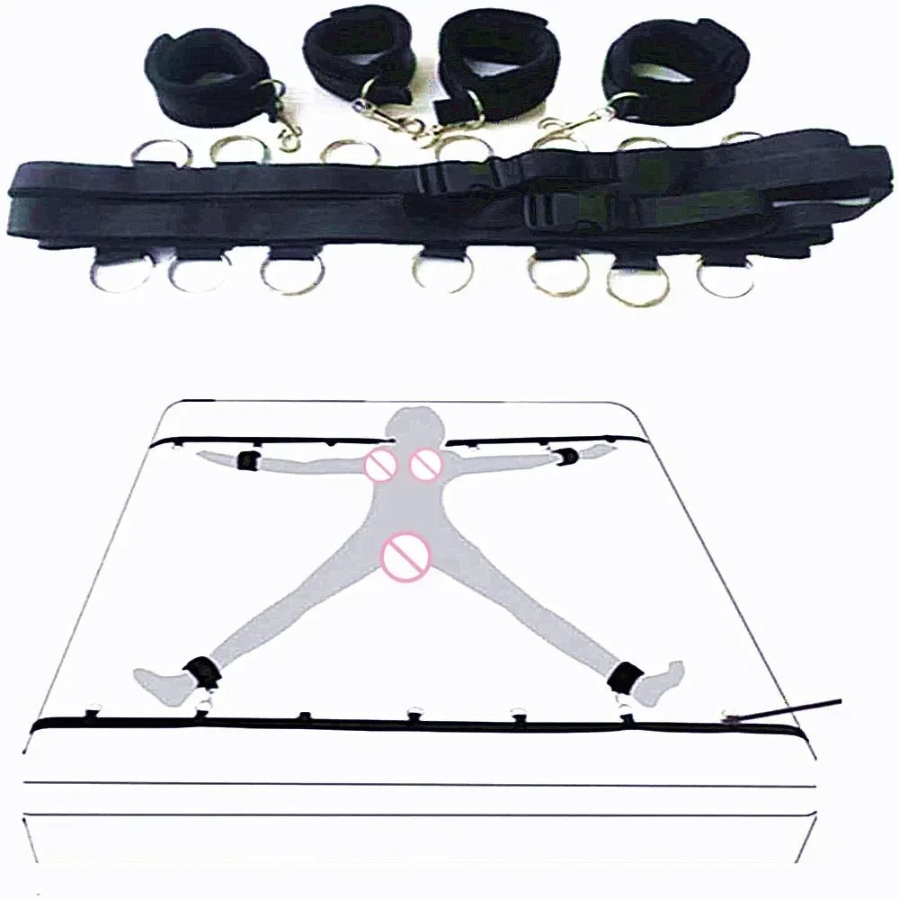 Bed Restraint Kit Couple Adult Game BDSM Bondage Strap  Handcuff