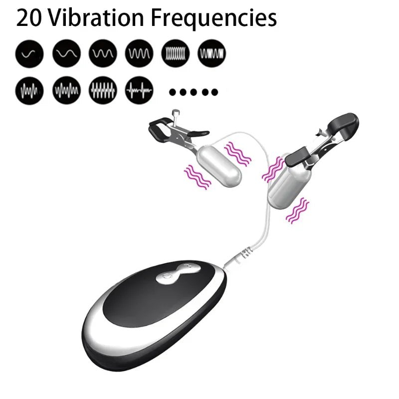 Powerful 20-Frequency Nipple Vibrator for Adult Fun Device