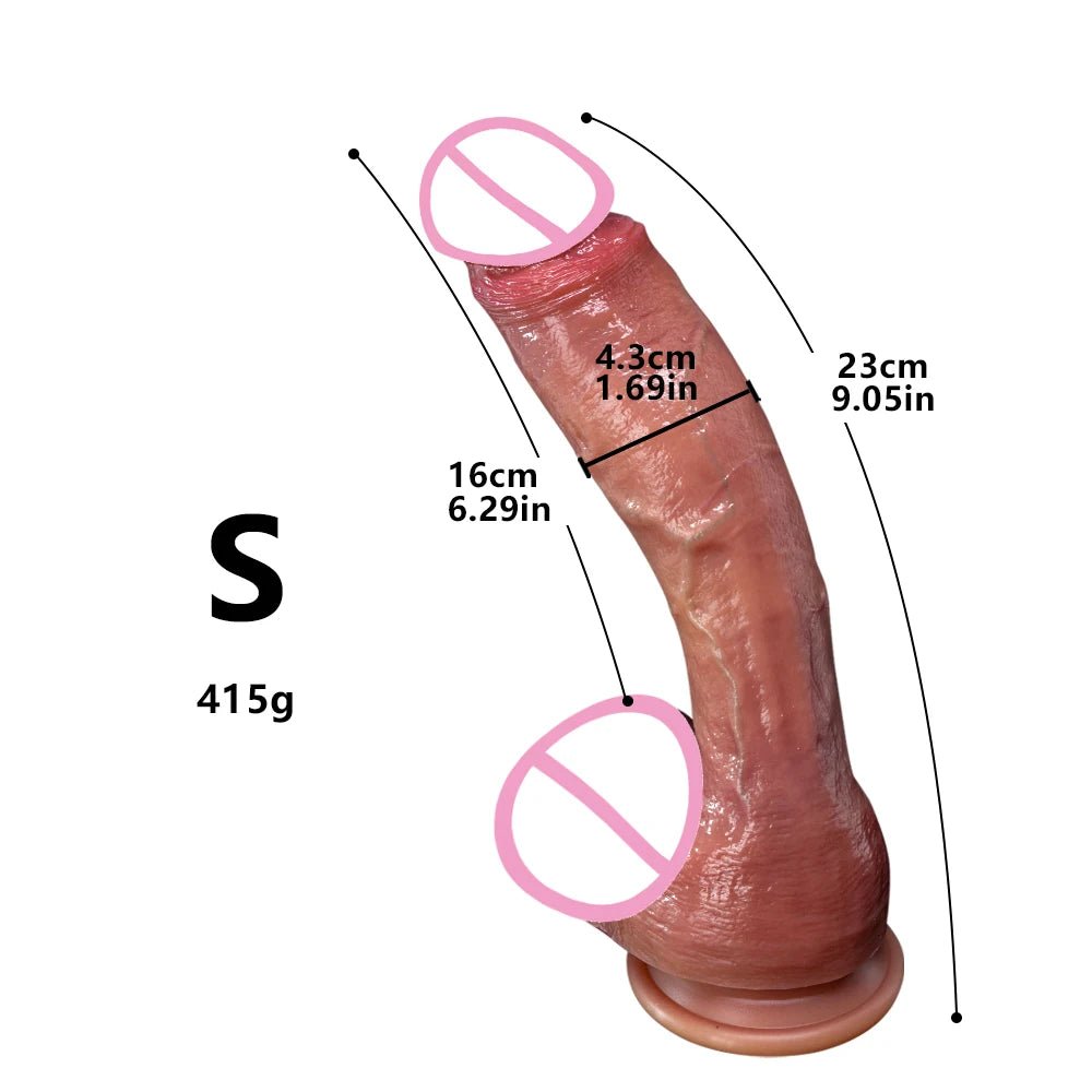 Super Long Skin Medical Silicone Realistic Toy for Pleasure