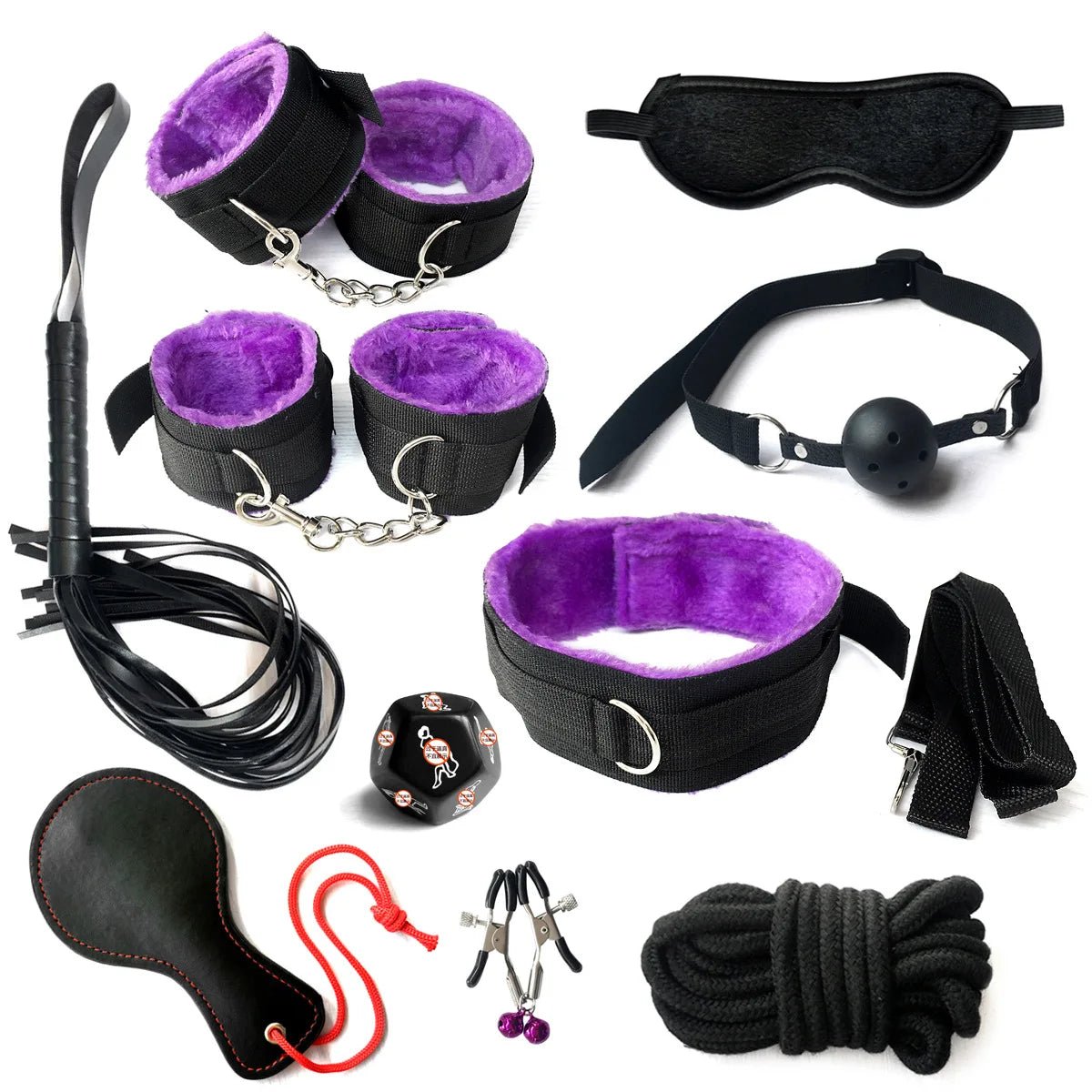 Bdsm Set Kit Toy Handcuffs for Couple Adults Plug Whip Ring Dominance
