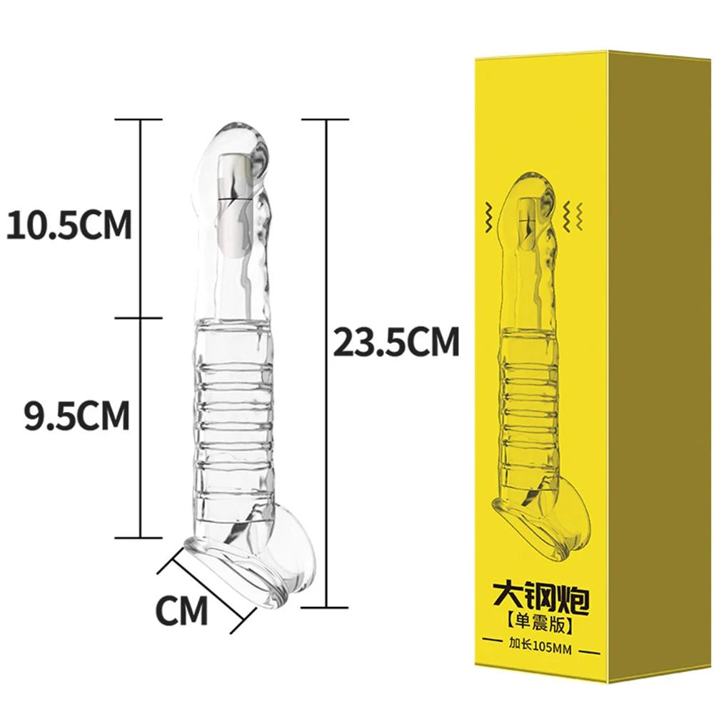 Vibrator For Men Delay Ejaculation Sleeve Extender Toy Device