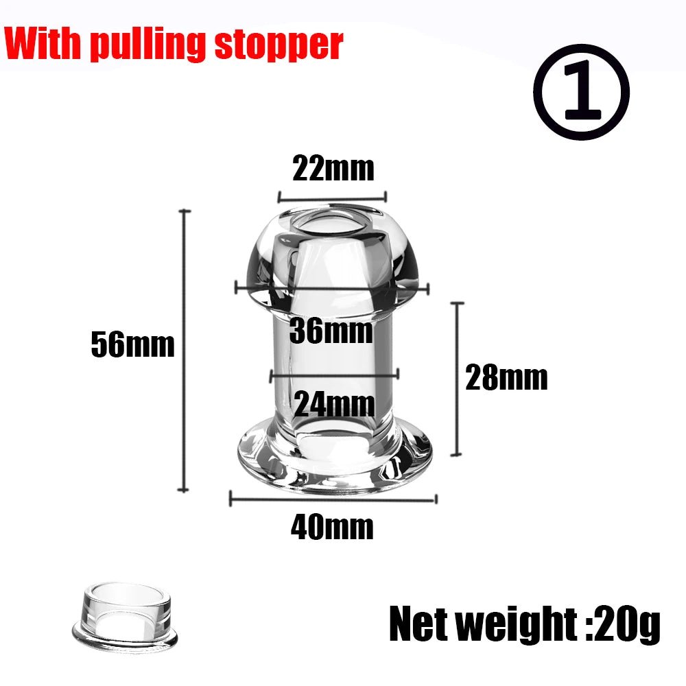 Hollow Plug Silicone Butt Plugs with Stopper for Prostate Massage