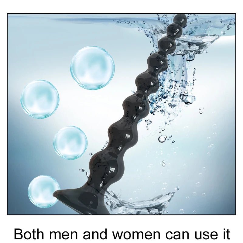 Silicon Beaded Massage Toy With Suction Base Long and Flexible