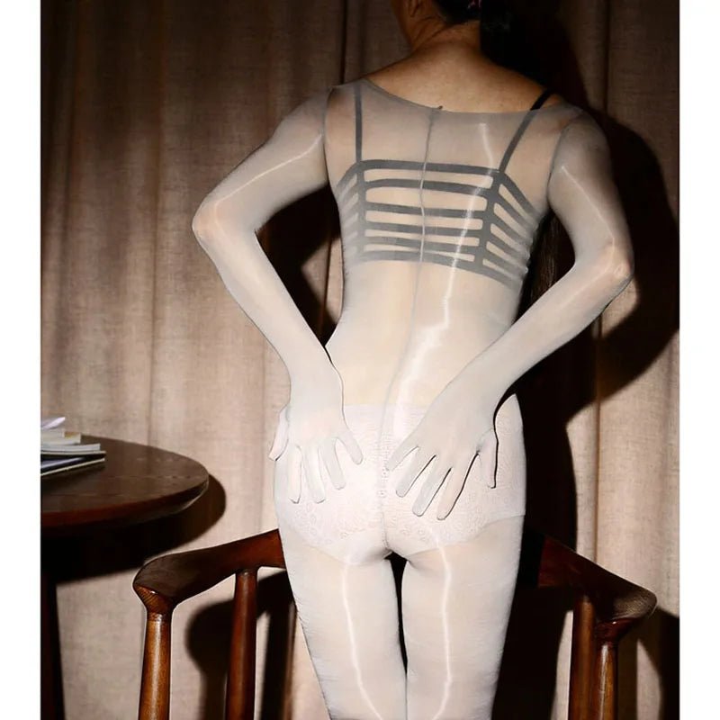 Glossy Shiny Separate Fingers Toes Bodystocking Jumpsuit