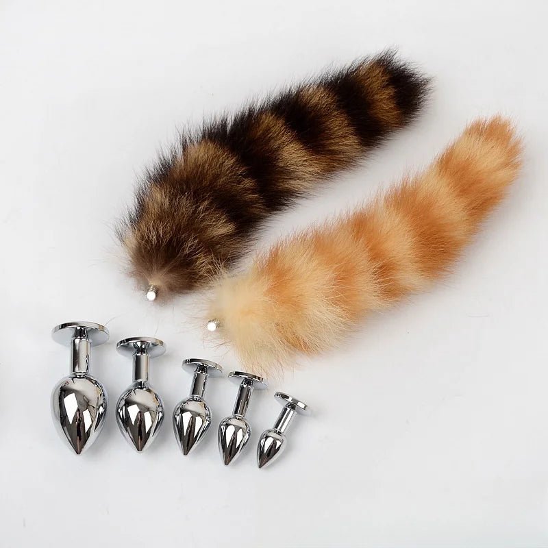 25cm Mini Elegant Metal Plug with Charming Small Tail Toy