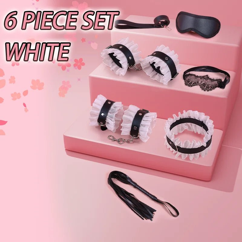 Sex Games Bondage Kits With Handcuffs Nipple Clamps Whip